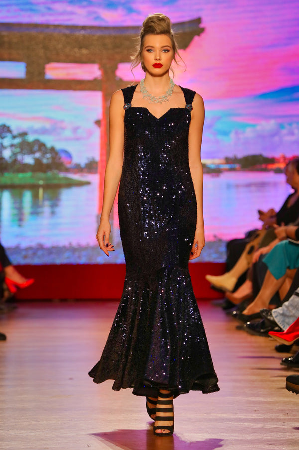 Rochie din catifea paietata M-304